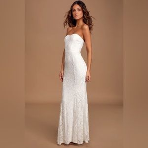 NWT Lulu’s white strapless mermaid wedding dress
